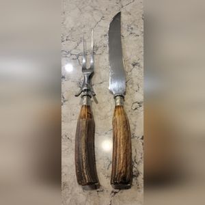 Friodur J.A. Henckels Stag Antler Handles Carving Knife & Serving Fork Germany